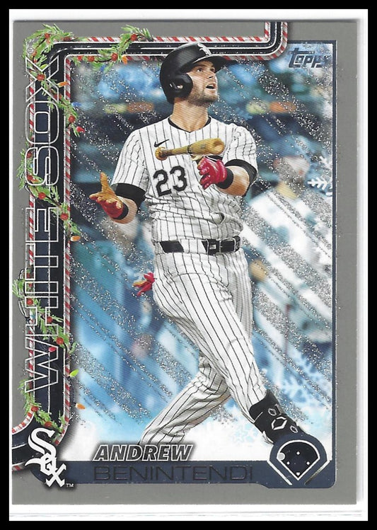 2025 Topps Holiday #H84 Andrew Benintendi Silver Glitter Holiday