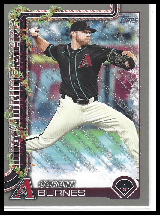 2025 Topps Holiday #H185 Corbin Burnes Silver Glitter Holiday