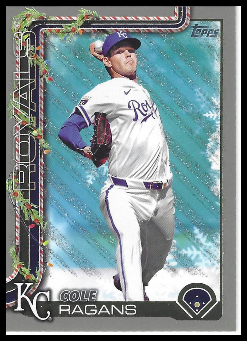 2025 Topps Holiday #H63 Cole Ragans Silver Glitter Holiday