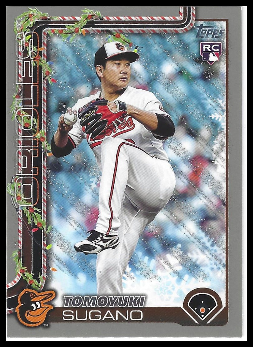 2025 Topps Holiday #H137 Tomoyuki Sugano Silver Glitter Holiday