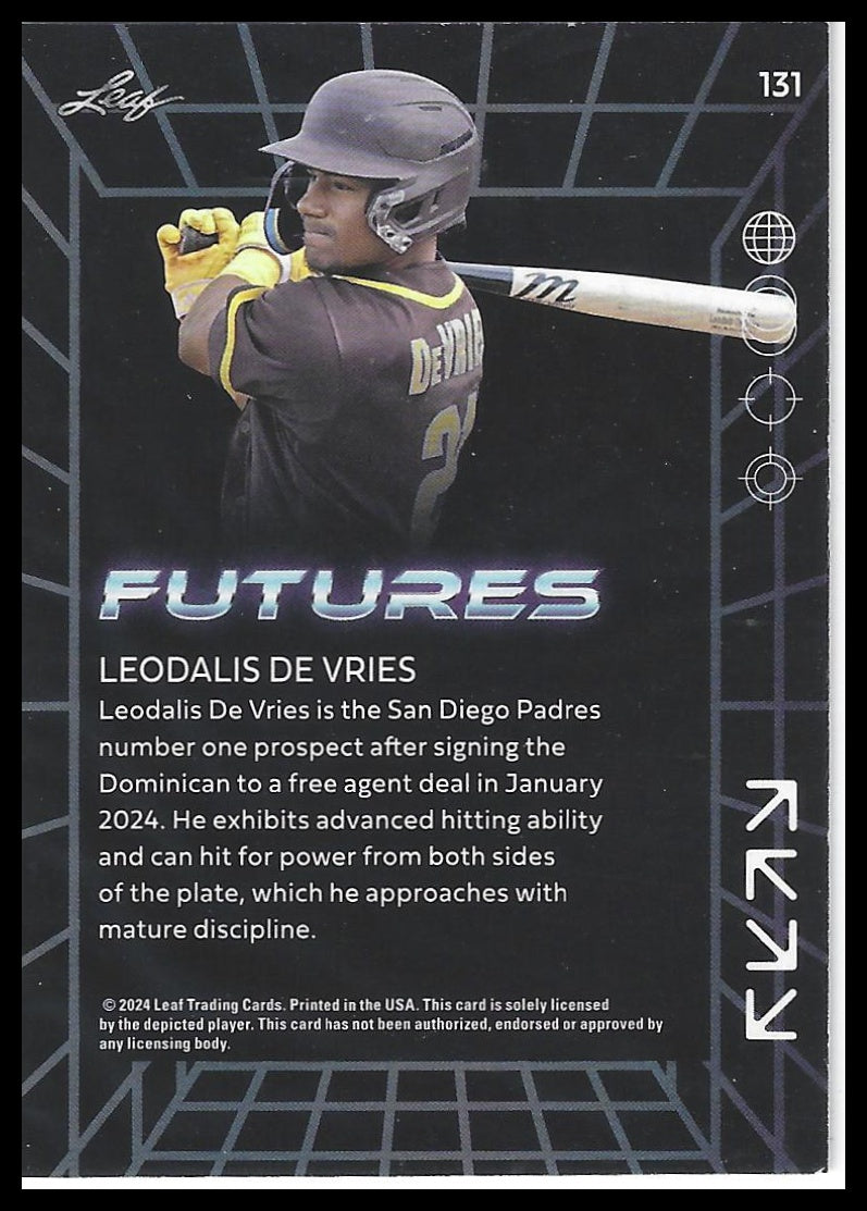 2024 Leaf Futures #131 Leodalis De Vries Gold #/249