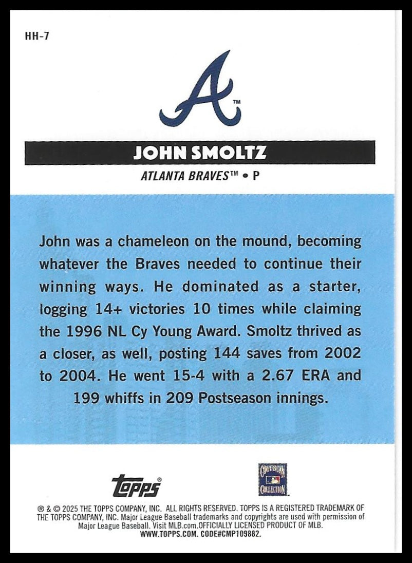 2025 Topps All-Star Game #HH-7 John Smoltz Homegrown Heroes