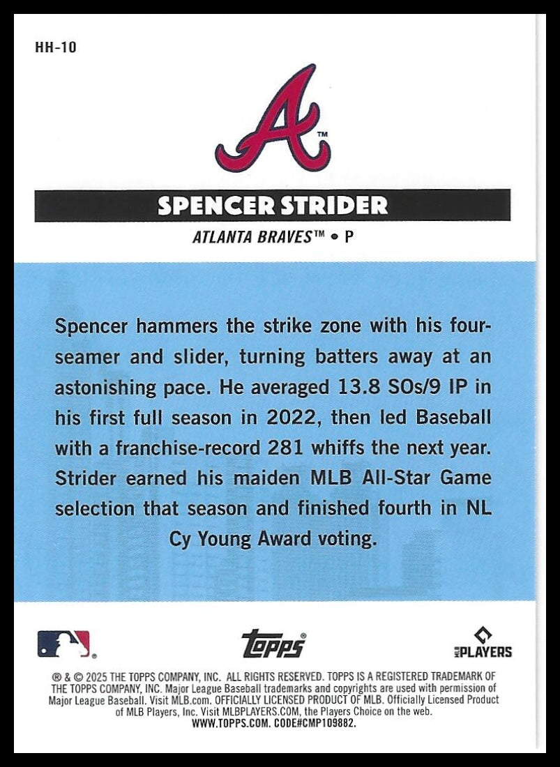 2025 Topps All-Star Game #HH-10 Spencer Strider Homegrown Heroes