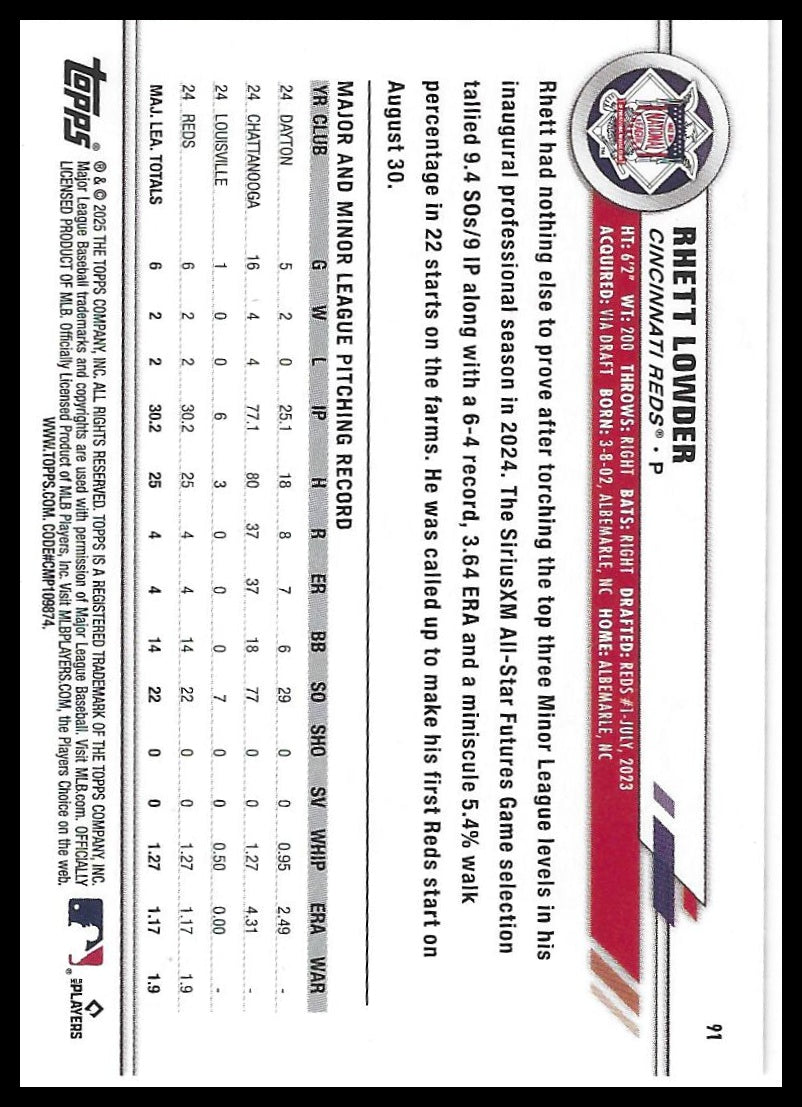 2025 Topps All-Star Game #91 Rhett Lowder