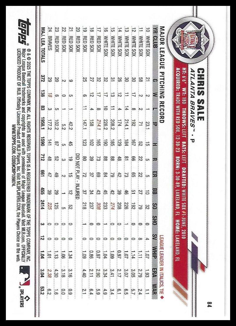 2025 Topps All-Star Game #84 Chris Sale
