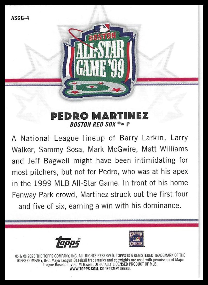 2025 Topps All-Star Game #ASGG-4 Pedro Martinez All-Star Game Greats