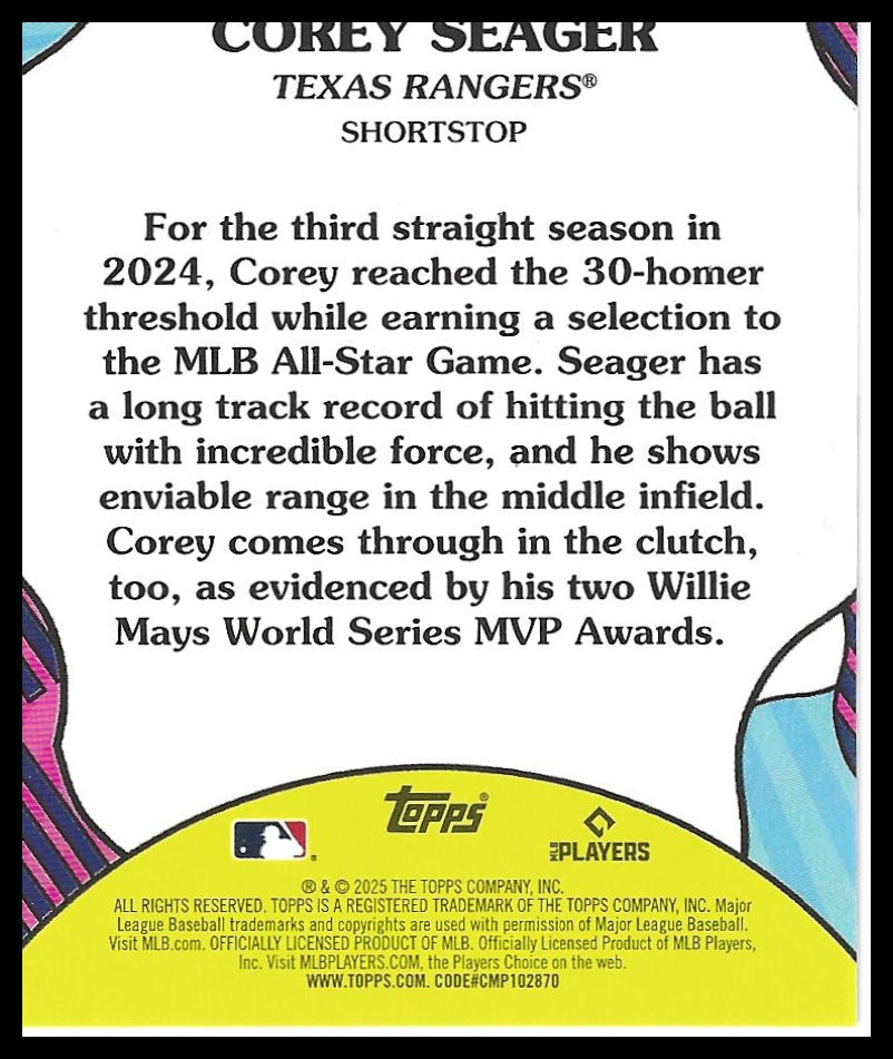 2025 Topps #SS-40 Corey Seager Summer Superstars