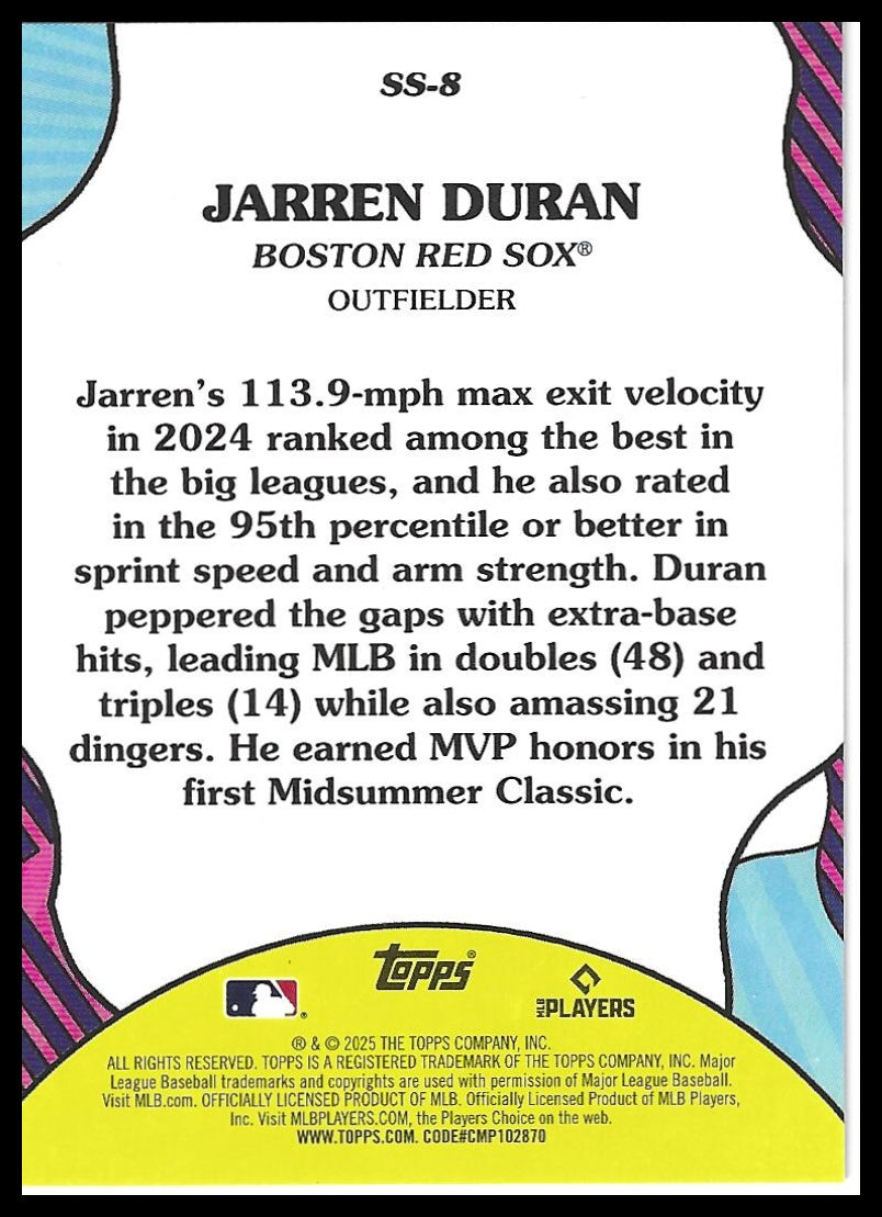 2025 Topps #SS-8 Jarren Duran Summer Superstars