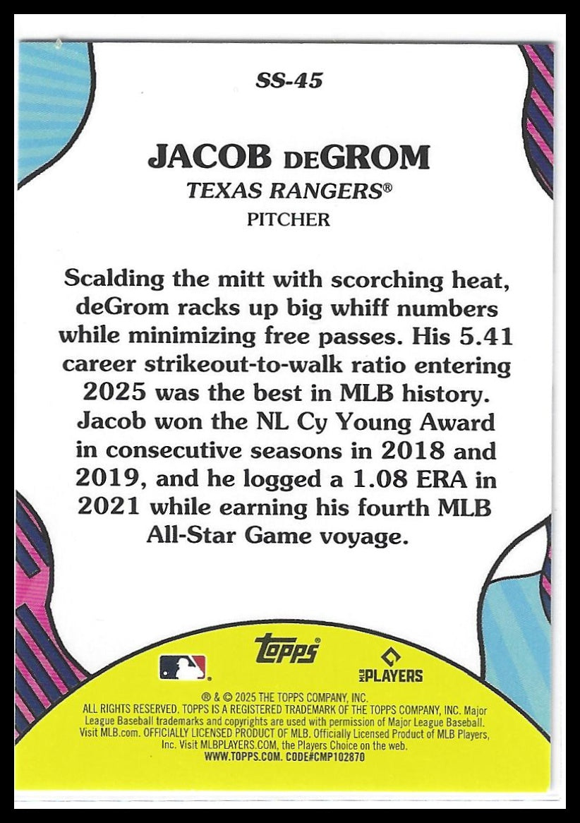 2025 Topps #SS-45 Jacob deGrom Summer Superstars