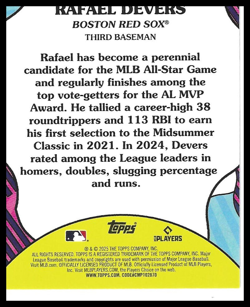 2025 Topps #SS-9 Rafael Devers Summer Superstars
