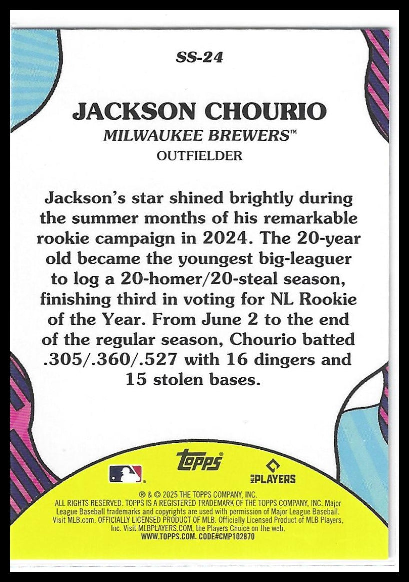 2025 Topps #SS-24 Jackson Chourio Summer Superstars