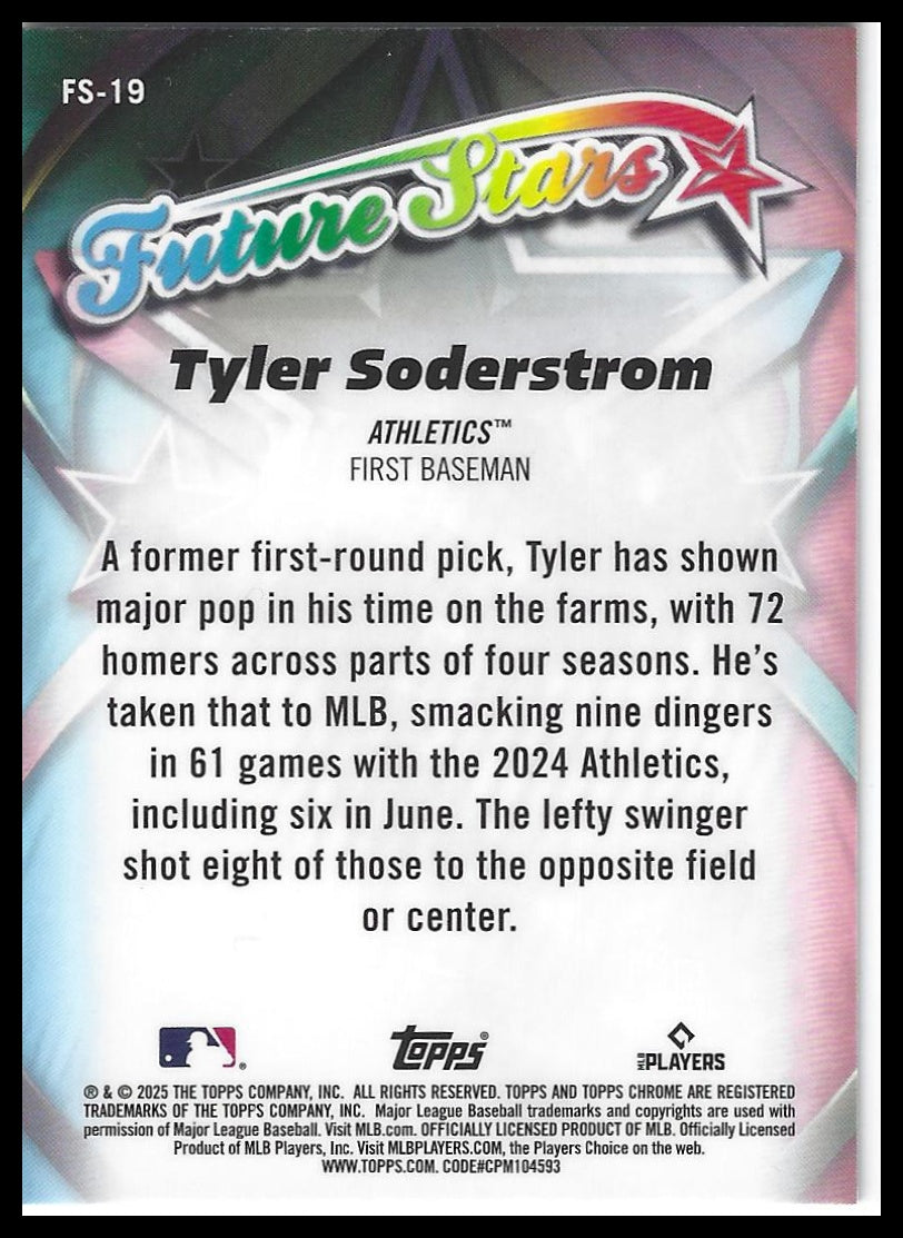 2025 Topps Chrome #FS-19 Tyler Soderstrom Future Stars