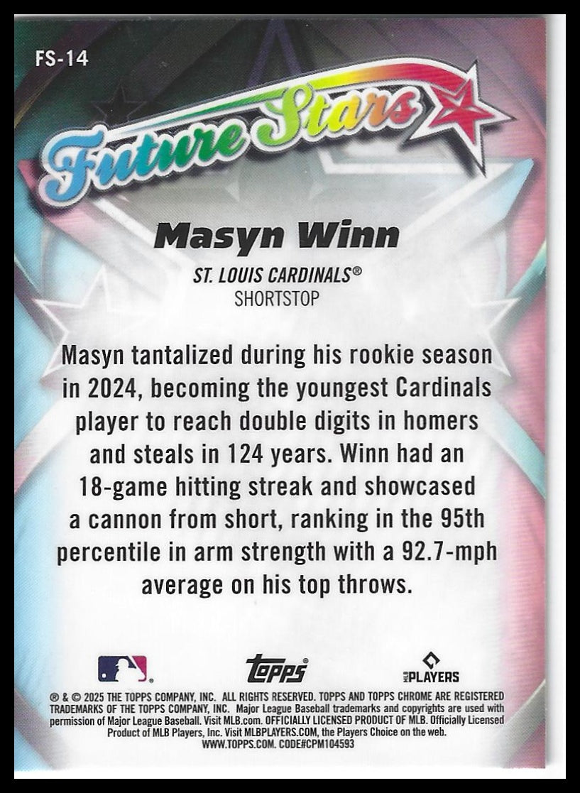 2025 Topps Chrome #FS-14 Masyn Winn Future Stars