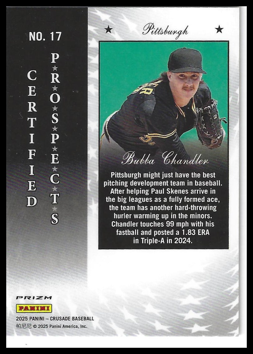 2025 Panini Crusade #17 Bubba Chandler Certified Prospects