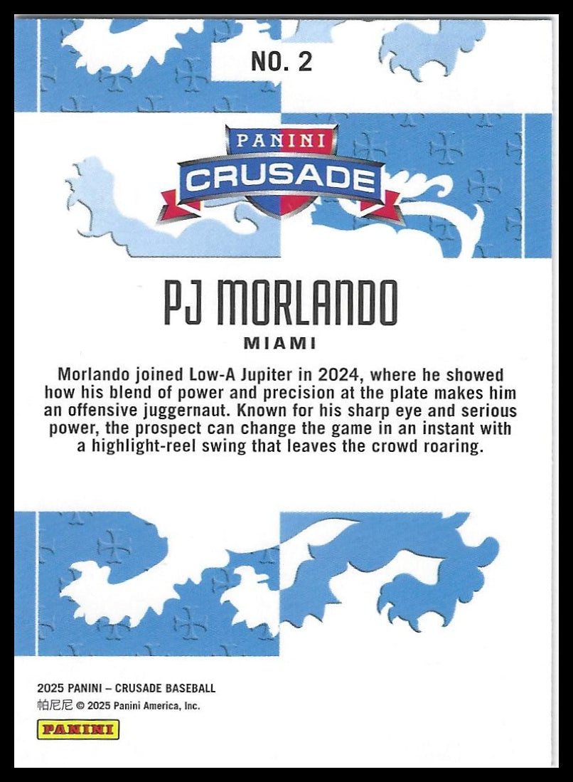 2025 Panini Crusade #2 PJ Morlando Silver