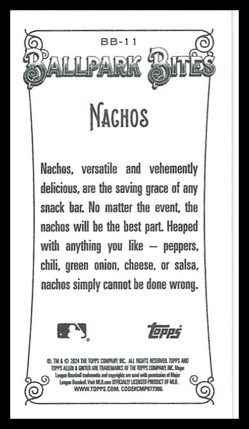 2024 Topps Allen & Ginter #BB-11 Nachos Mini Ballpark Bites
