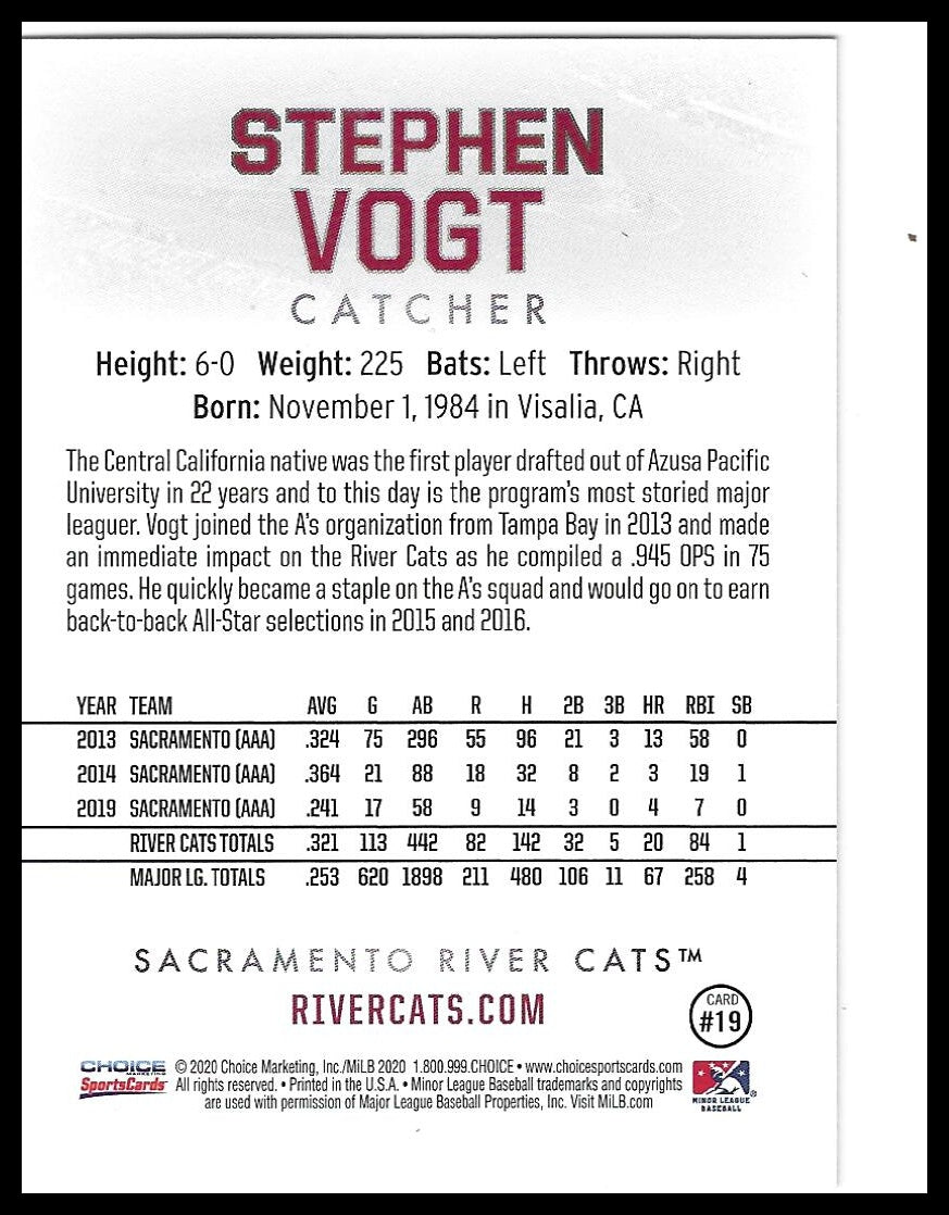 2020 Choice Sacramento River Cats Legends #19 Stephen Vogt