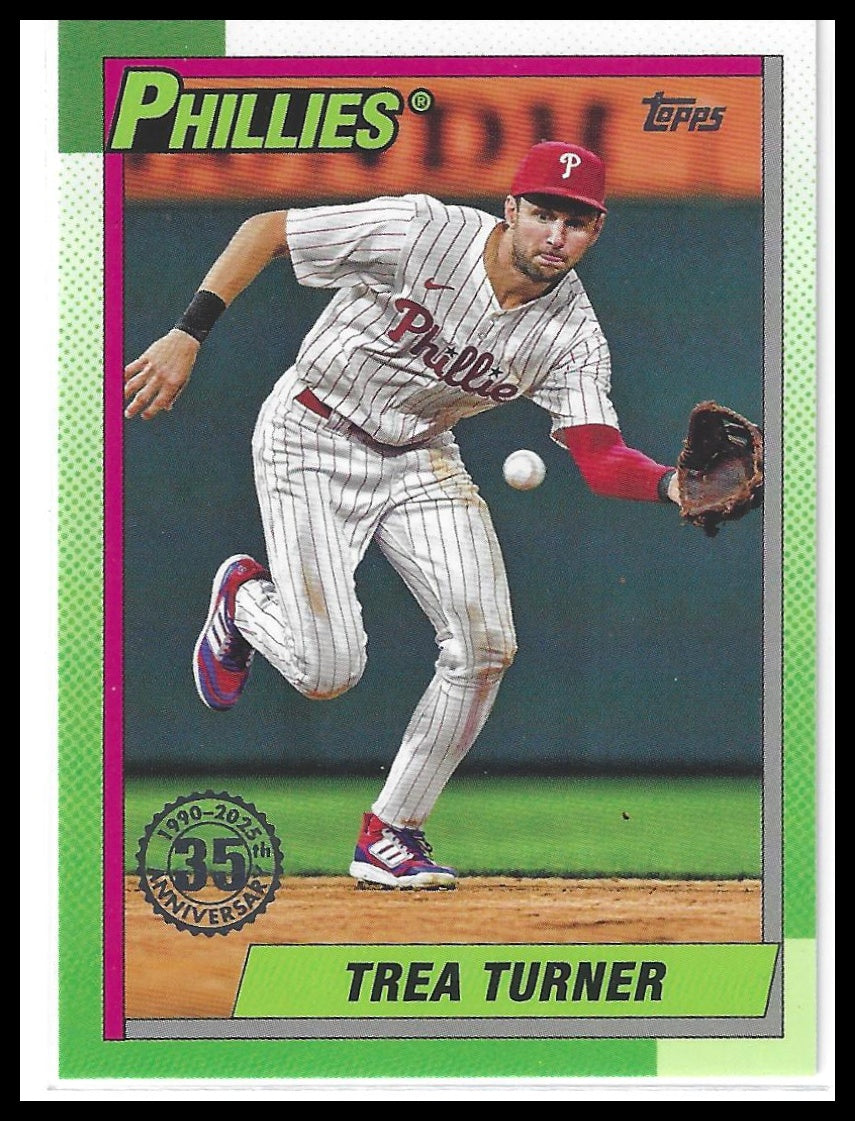 2025 Topps #T90-43 Trea Turner 1990 Topps Baseball 35th Anniversary (Series One)