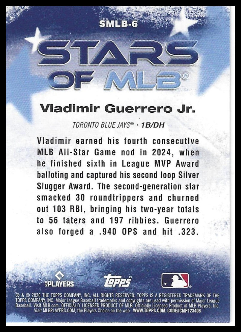 2026 Topps #SMLB-6 Vladimir Guerrero Jr. Stars of MLB