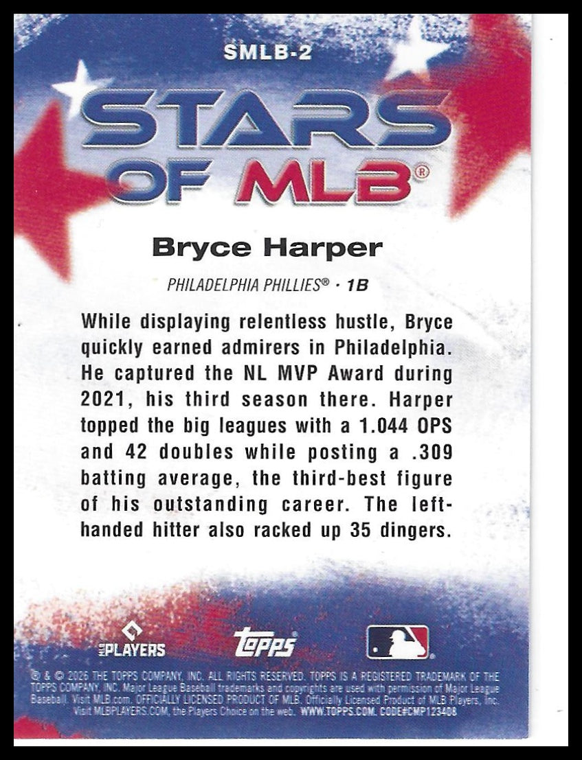 2026 Topps #SMLB-2 Bryce Harper Stars of MLB