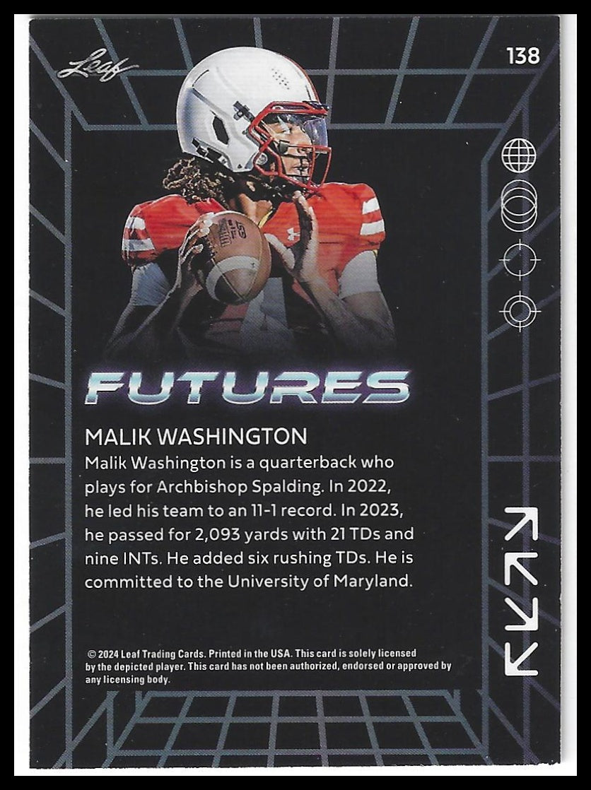 2024 Leaf Futures #138 Malik Washington