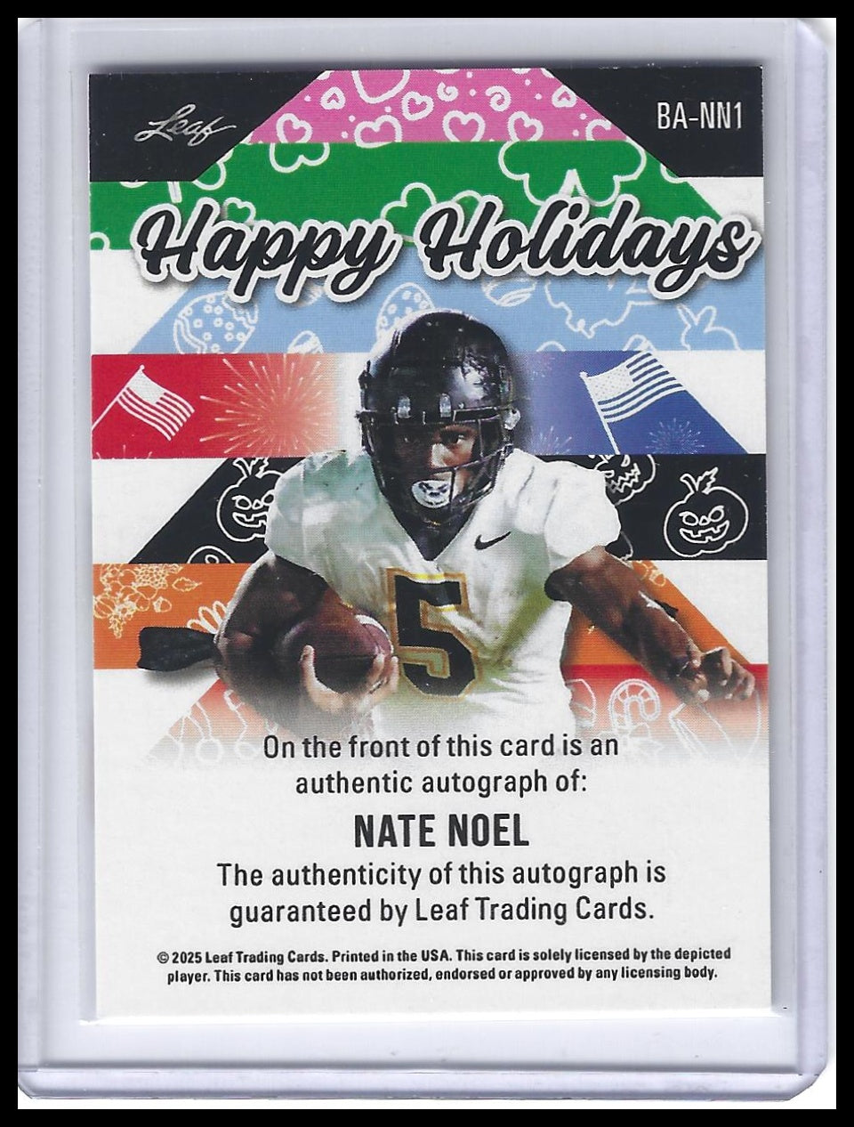 2025 Leaf Holiday Autographs #BA-NN1 Nate Noel