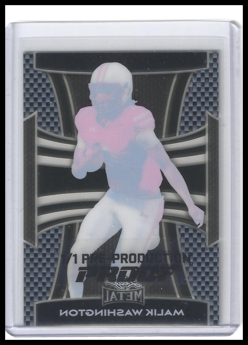 2024 Leaf Metal #NNO Malik Washington Clear Black Pre-Production Proofs #/1