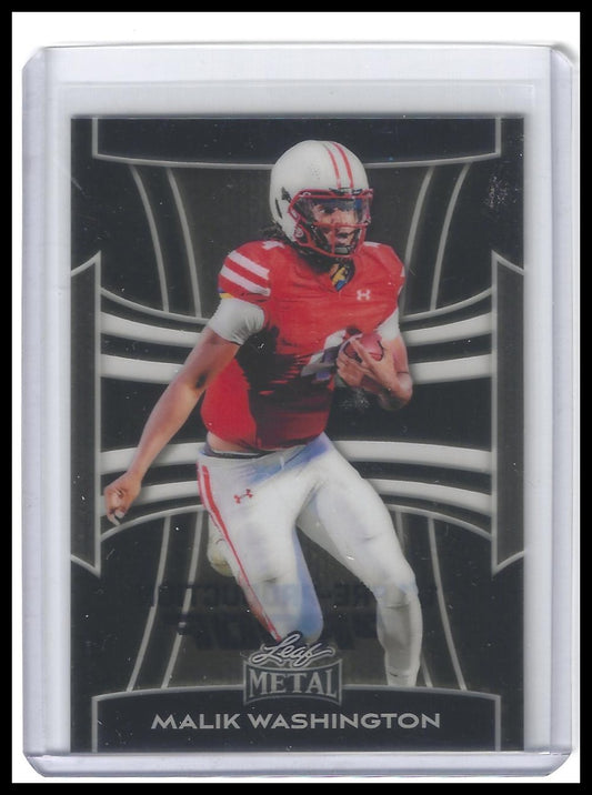 2024 Leaf Metal #NNO Malik Washington Clear Black Pre-Production Proofs #/1