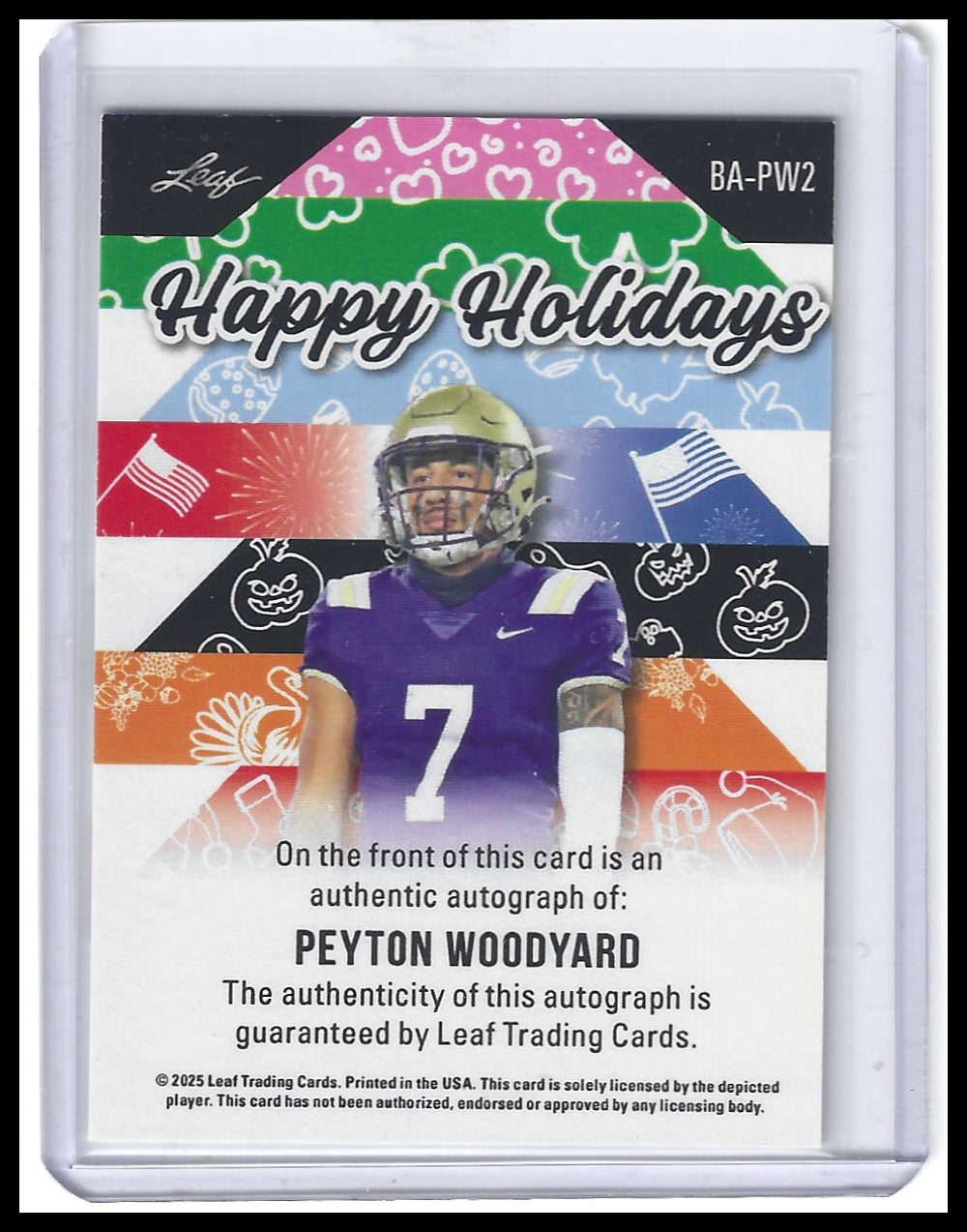 2025 Leaf Holiday Autographs #BA-PW2 Peyton Woodyard