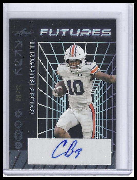 2024 Leaf Futures #A-CB1 Caleb Burton III Autographs Silver #/149