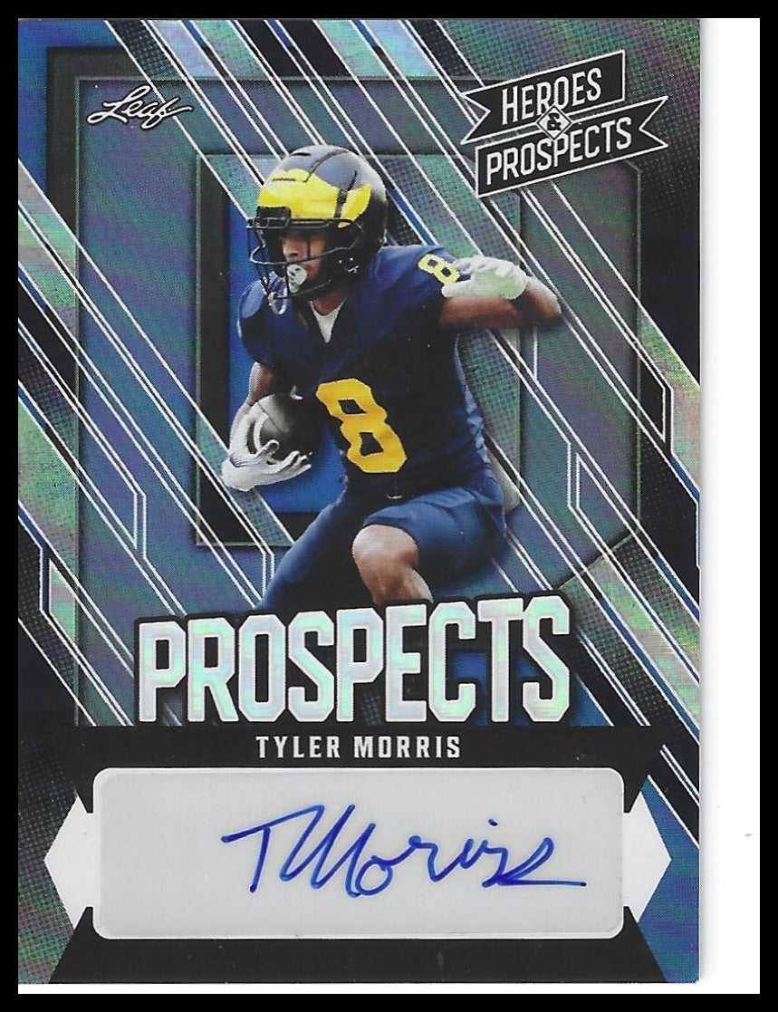 2024 Leaf Heroes & Prospects #AP-TM1 Tyler Morris Prospect Autographs Blue #/49