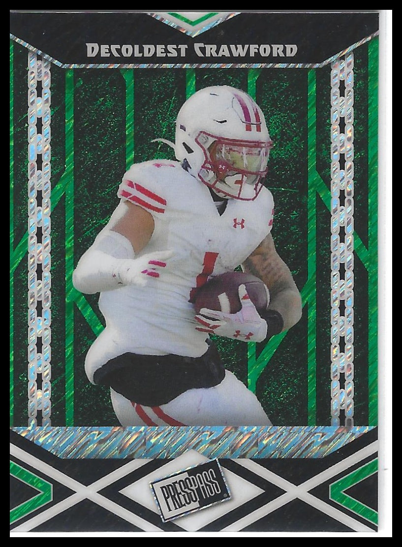 2024 Leaf Collective - Press Pass Shimmer Green #PPB-68 Decoldest Crawford #/7