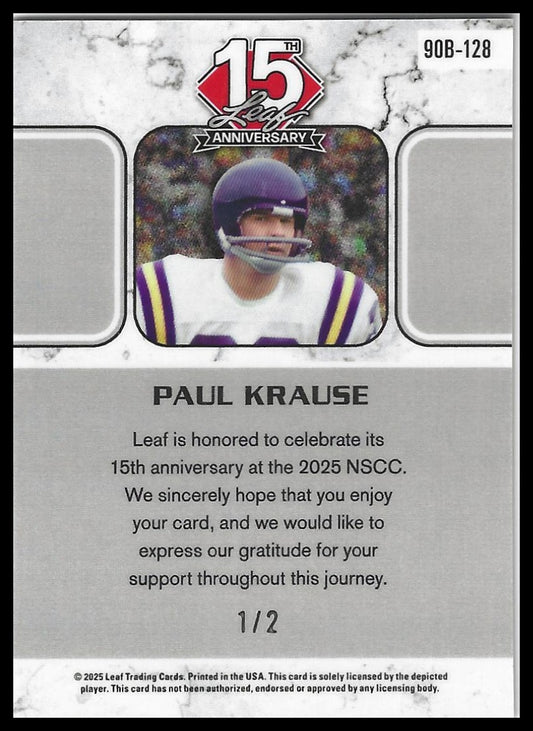 2025 Leaf National 15th Anniversary 1990 Base Sparkles Black Paul Krause #1/2