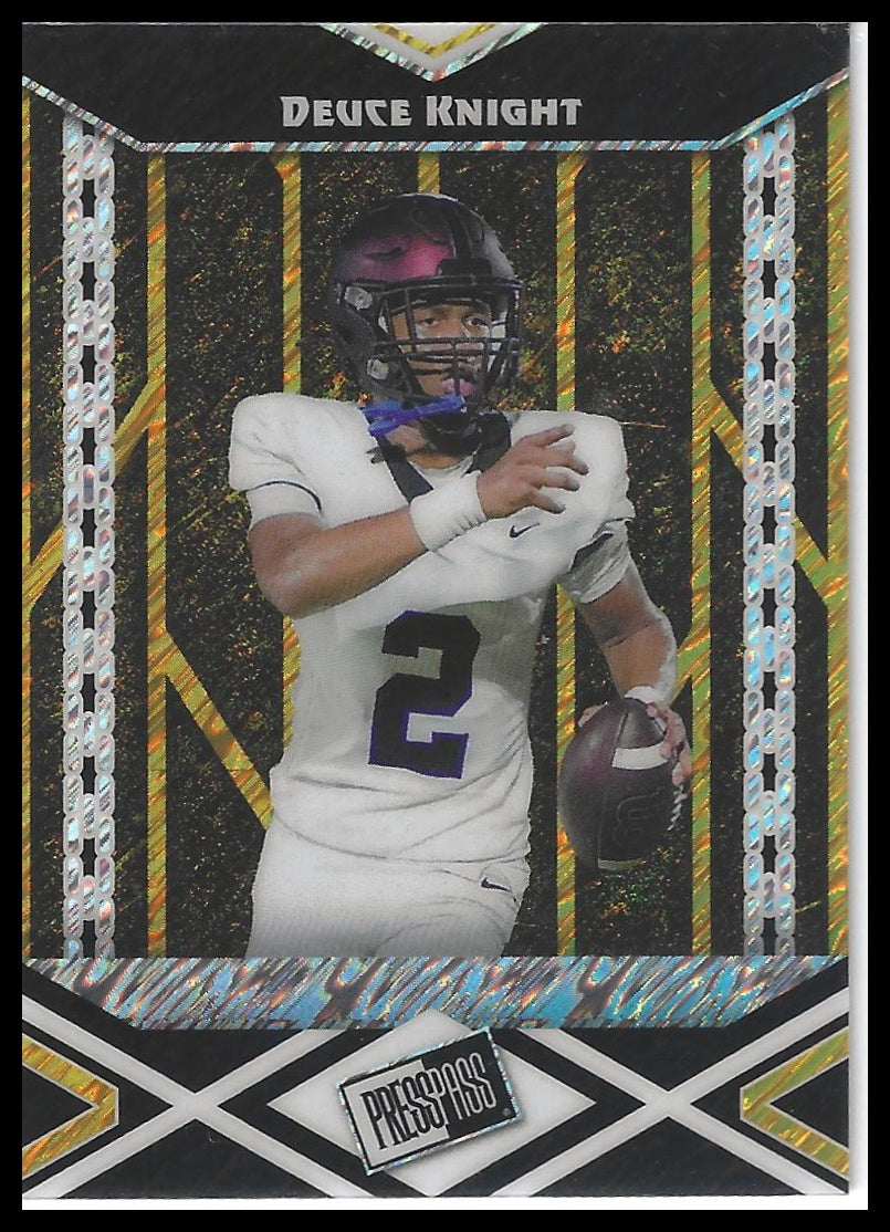 2024 Leaf Collective - Press Pass Shimmer Gold #PPB-76 Deuce Knight #/1