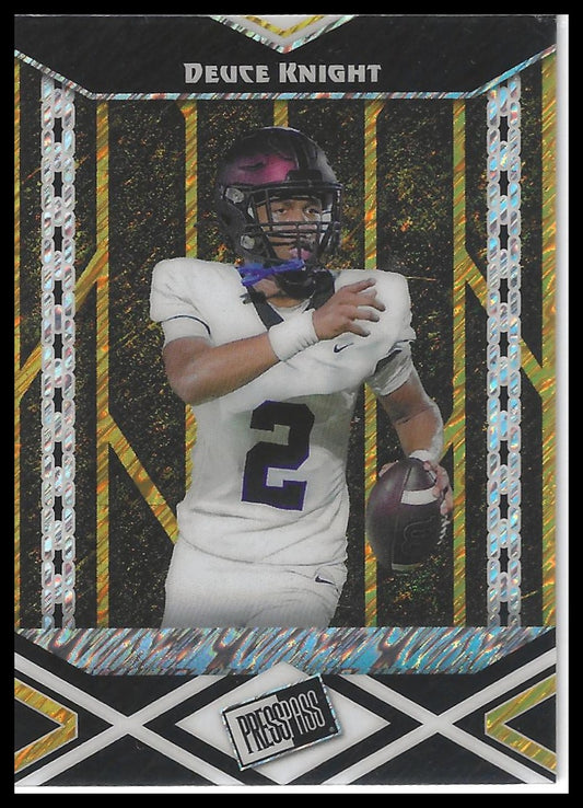 2024 Leaf Collective - Press Pass Shimmer Gold #PPB-76 Deuce Knight #/1