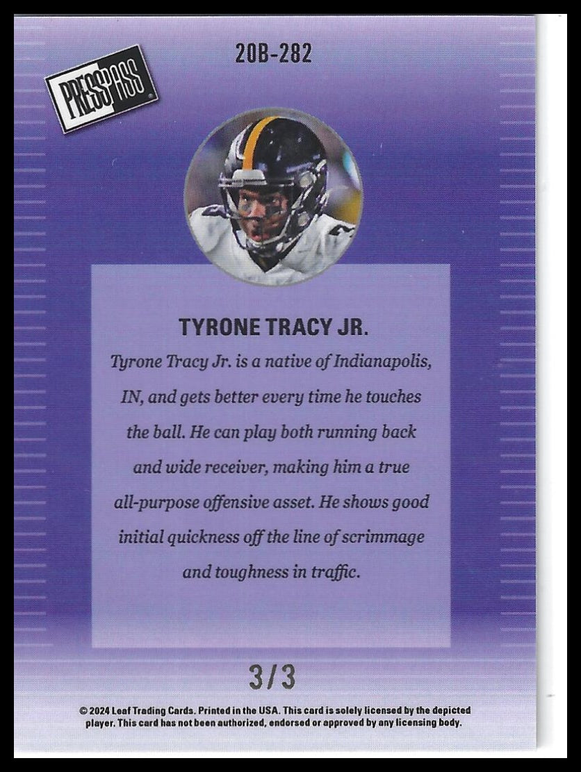 2024 Leaf Collective - 2000 Press Pass Shimmer Silver Tyrone Tracy Jr. #/3