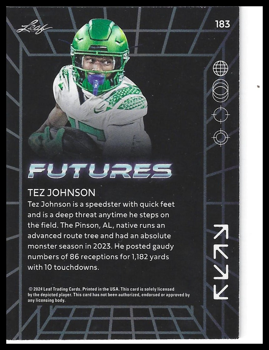 2024 Leaf Futures #183 Tez Johnson Gold #/249