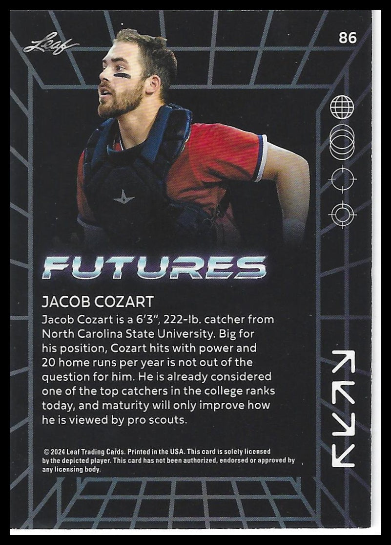2024 Leaf Futures #86 Jacob Cozart Holo Platinum #/5