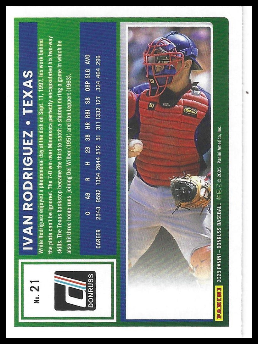 2025 Donruss #21 Ivan Rodriguez Rockets