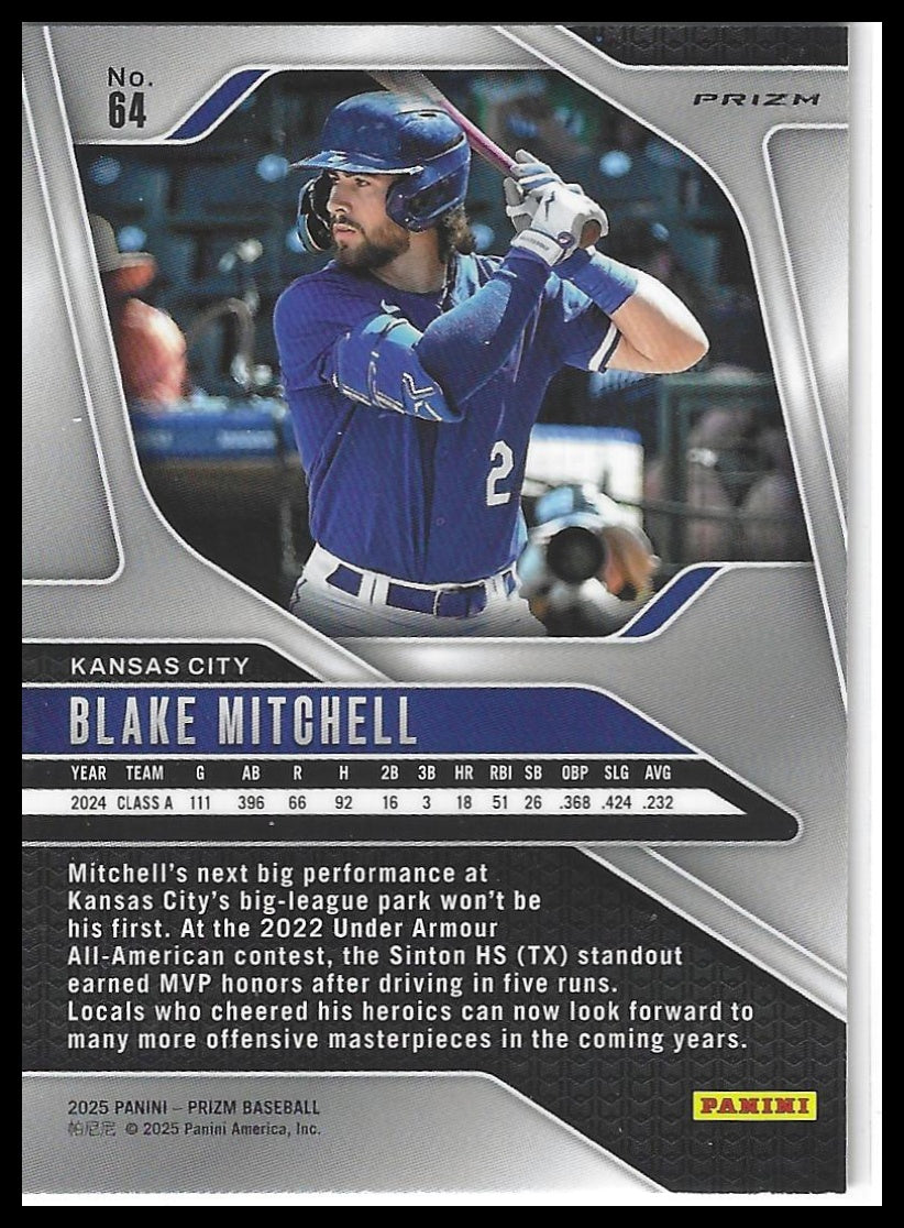 2025 Panini Prizm #64 Blake Mitchell Silver Prizms
