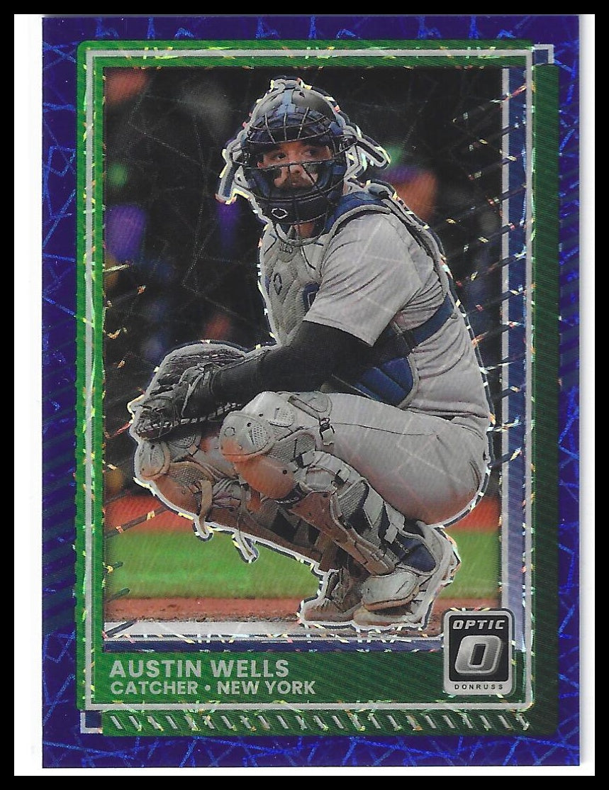 2025 Donruss #35 Austin Wells Optic Blue Velocity