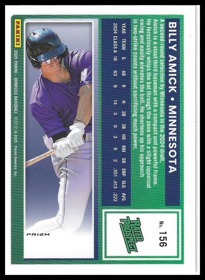 2025 Donruss #156 Billy Amick Optic Blue Velocity