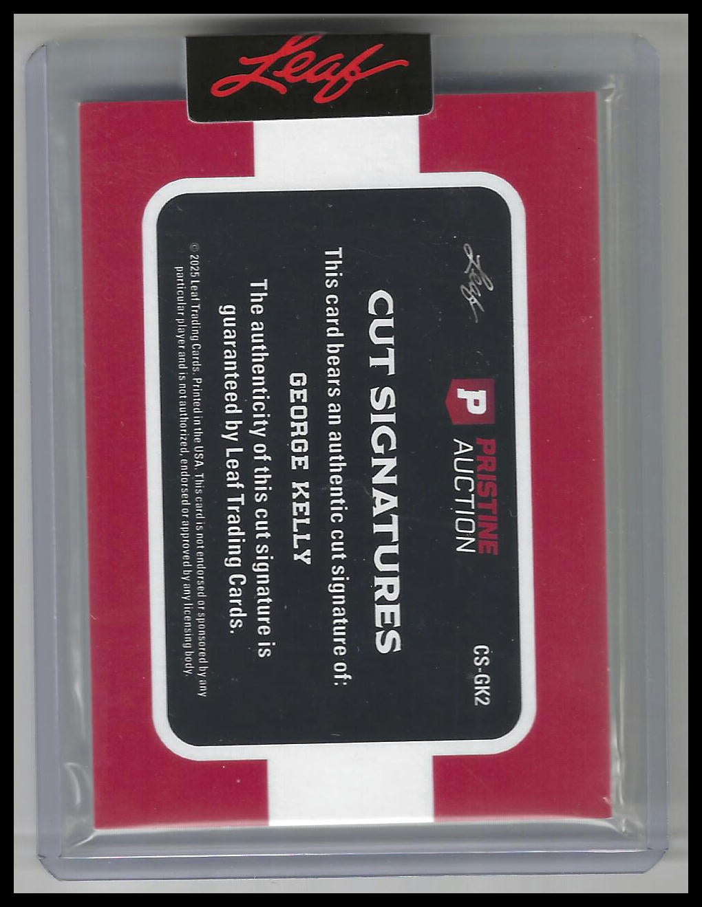 2025 Leaf - Cut Signature  #CS-GK2 George Kelly