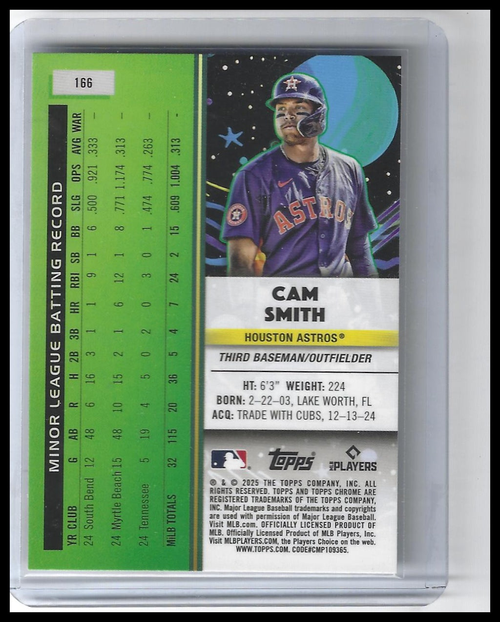 2025 Topps Chrome Cosmic #166 Cam Smith