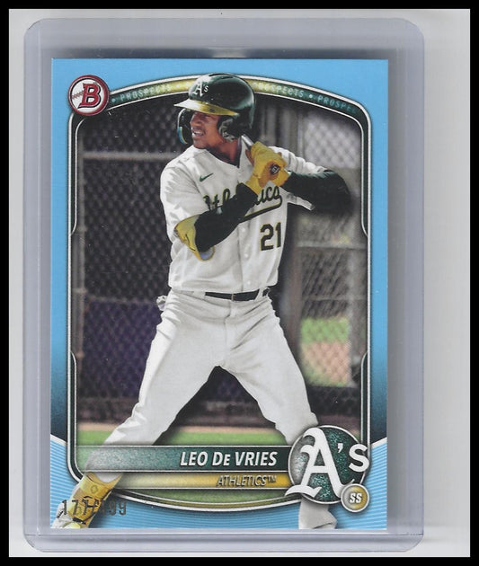 2025 Bowman Draft #BD-87 Leo De Vries Sky Blue Border #/499