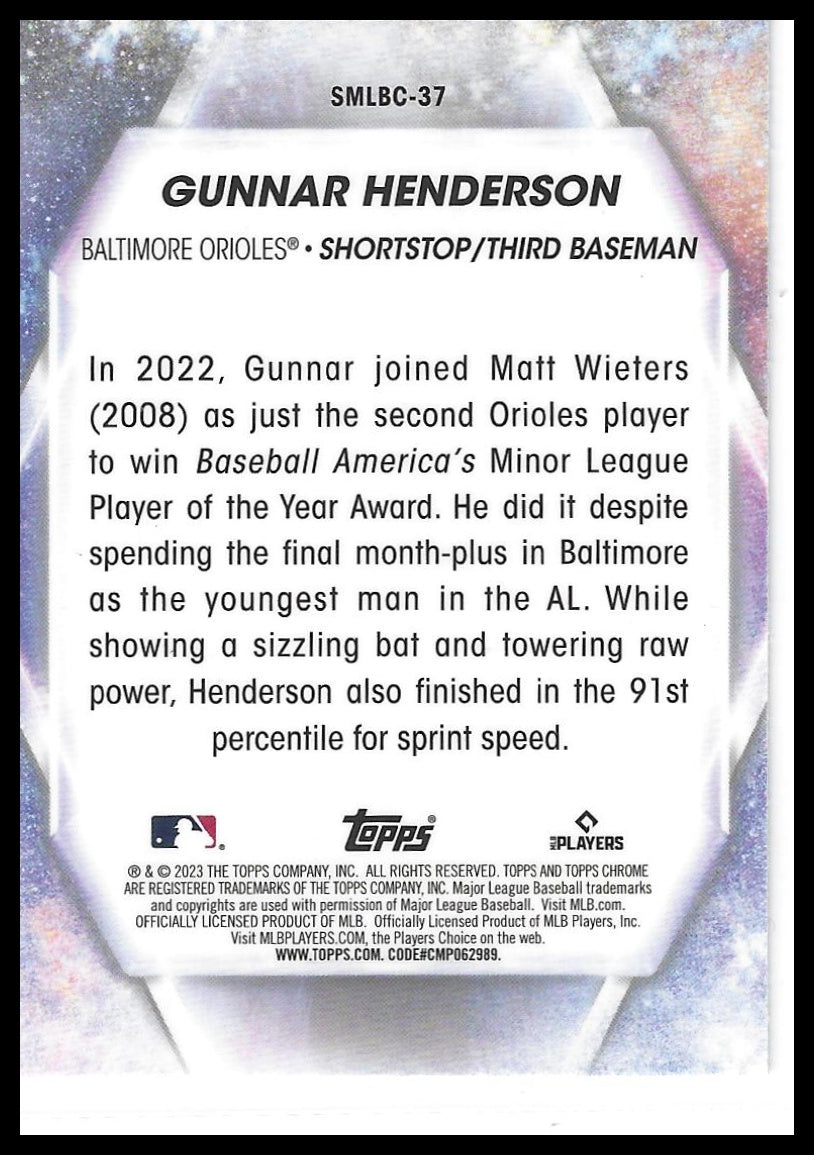 2023 Topps #SMLBC-37 Gunnar Henderson Stars of MLB Chrome
