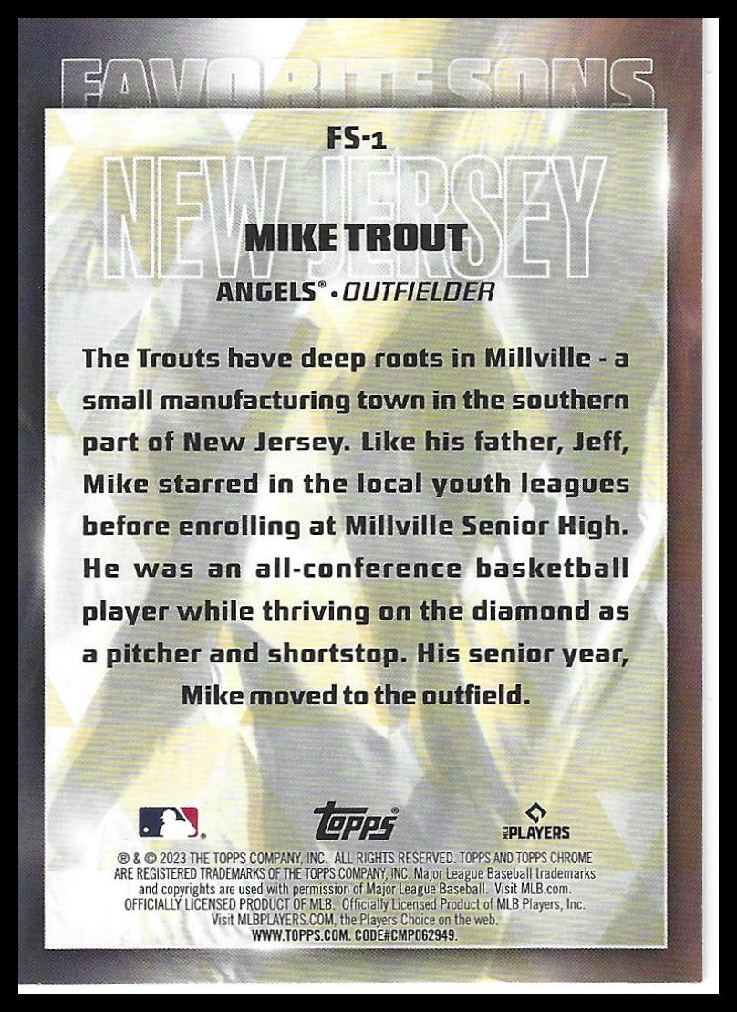 2023 Topps #FS-1 Mike Trout Favorite Sons