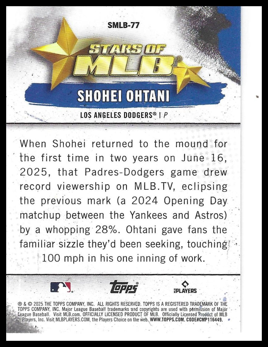 2025 Topps Update #SMLB-77 Shohei Ohtani Stars of MLB