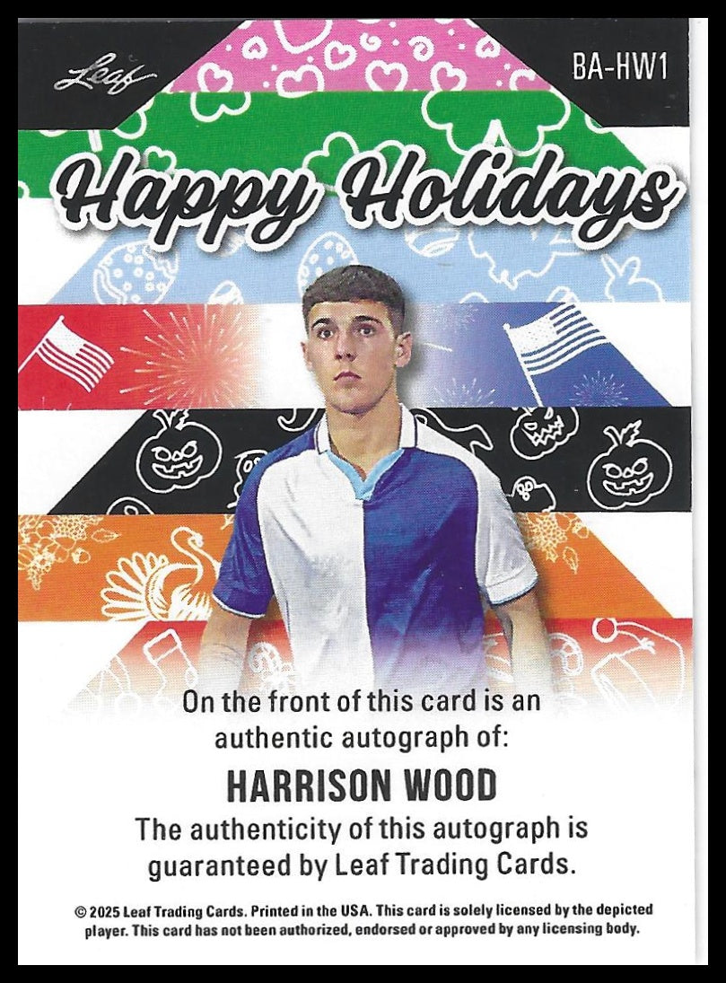 2025 Leaf Holiday Autographs #BA-HW1 Harrison Wood