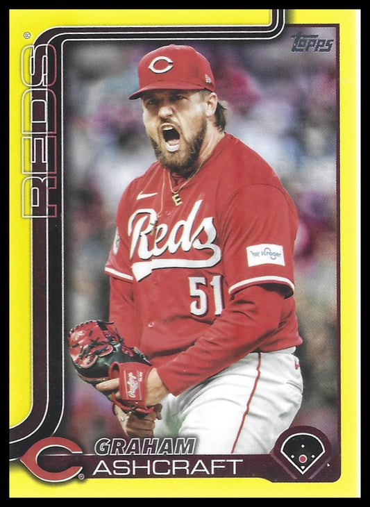 2025 Topps #626 Graham Ashcraft Yellow Tinsel